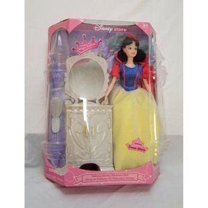 NWT VTG Disney Store Talking Snow White Doll - Bureau Mirror Fashion Brush Shoes